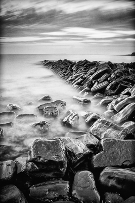 Clavell's Pier, Kimmeridge (asp100-1168bw)